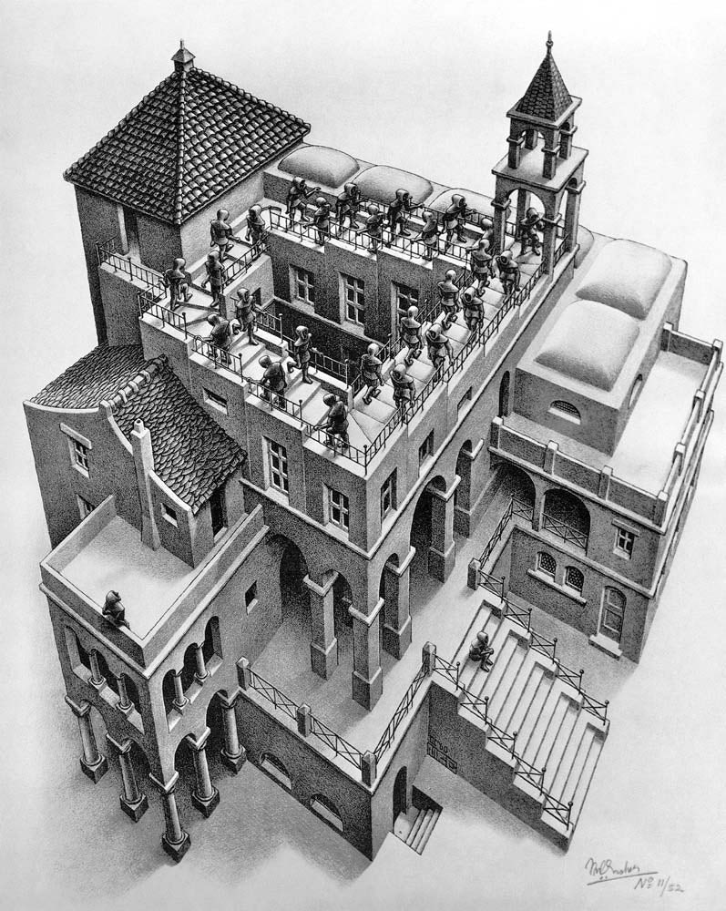 M.C. Escher's Ascending and Descending - This is well-defined within virtual worlds